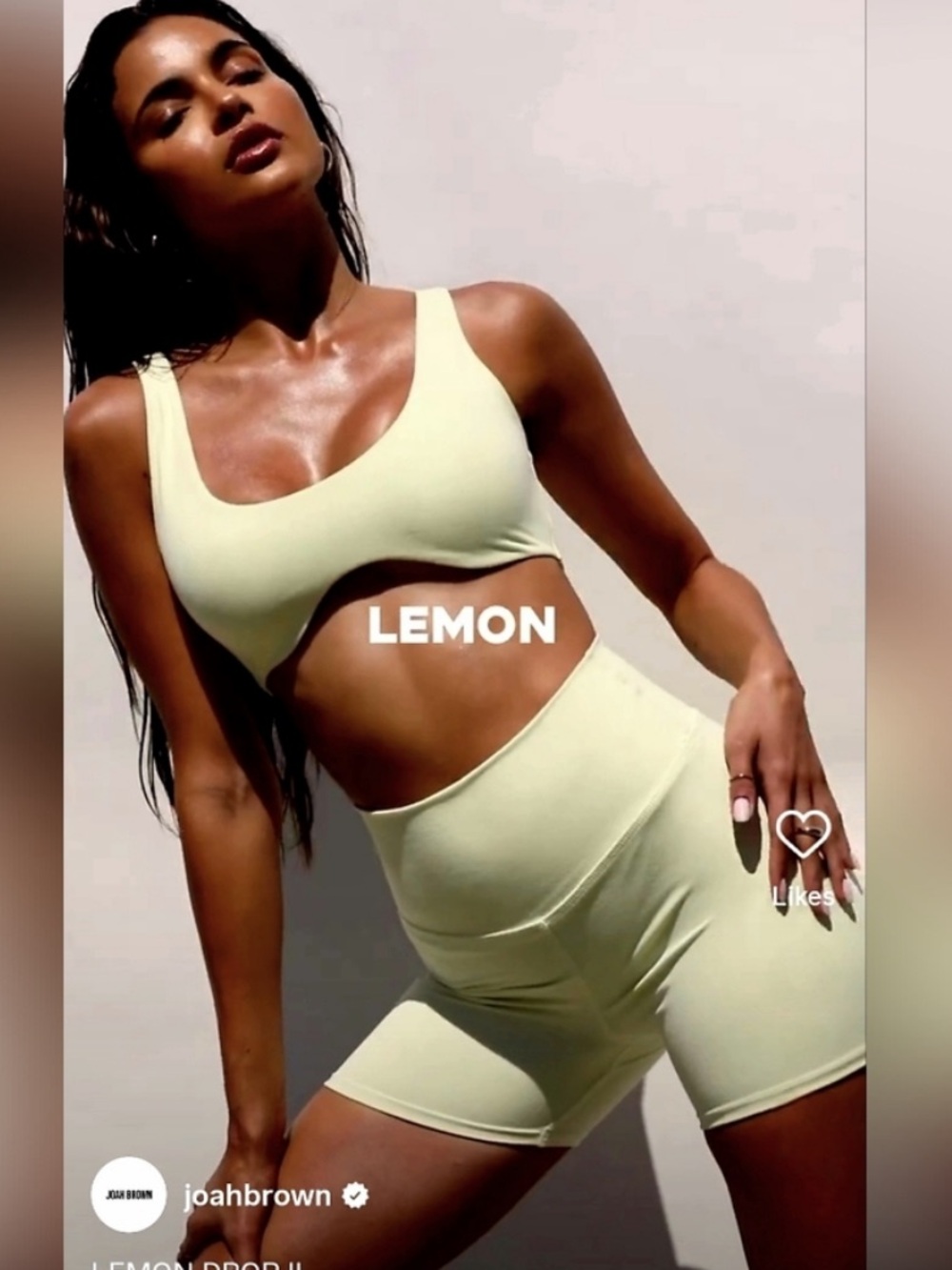 Joah Brown Sueded Lemon Pale Yellow Second Skin Shorts M/L Rare Summer Color! 🍋